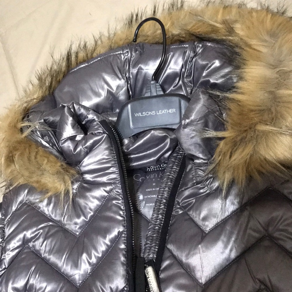 Calvin Klein Vest with Fur Hood